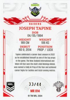 2023 NRL Traders Elite - Mojo Ruby #MR014 Joseph Tapine Back